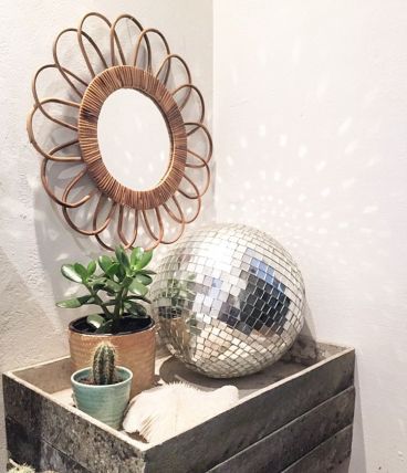 Miroir rotin vintage 