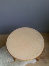 Table rotin vintage tripode