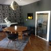 4 chaises bois et tissus gris anthracite