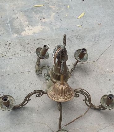Lustre 5 branches en laiton