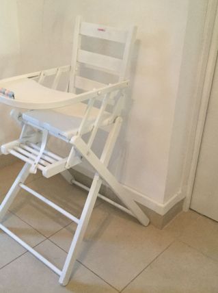 Chaise haute bois blanc pliable