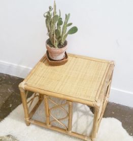 Table basse rotin vintage 