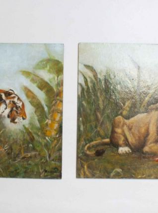 lot de 2 peintures à l'huile