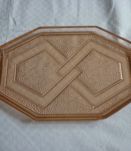 Lot de 2 plateaux en verre moulé rose