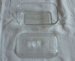 Beurrier verre decor vache sur couvercle