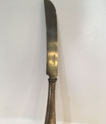 Ancien couteau à fromage Christofle en argent