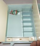 Armoire, penderie de poupée en bois bleu ciel laqué 1950/60