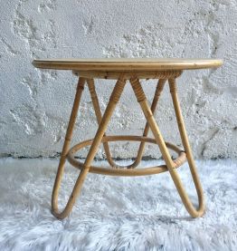 Table basse en rotin vintage 