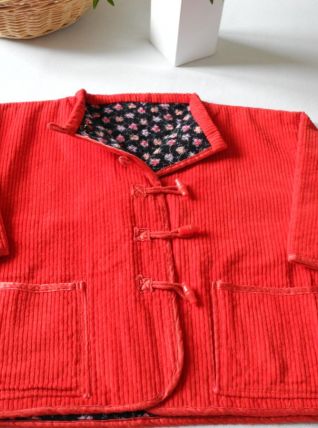 Toute simple Veste Fillette 6-7 ans Fait Main Vintage 80'S