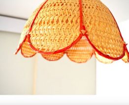 Suspension en Rotin années 60