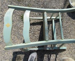 Magnifique fauteuil provençal peint à la main en bois et pai
