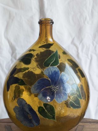 Dame jeanne ambre aux volubilis 12 litres