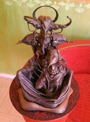 Statue en poussière de bronze : "Faust"  de Sandrine Gestin