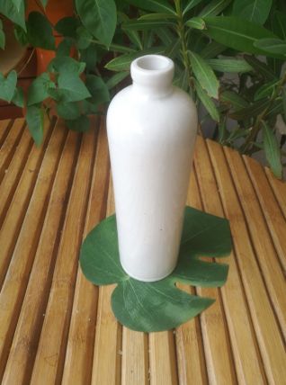 bouteille en grès vernissé blanc-Faïencerie de DIGOIN