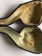 Pipe en écume et ambre XIXème tête de Zouave