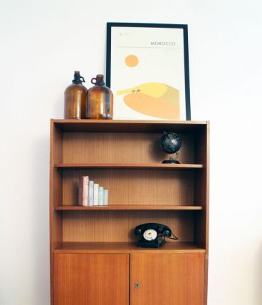 Bibliothèque vitrine vintage style scandinave années 60