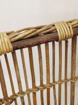 Ancien panier en osier avec des poignées du début du siècle