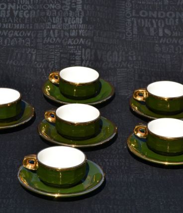 Tasses à café bistrot anciennes - vendues par 6