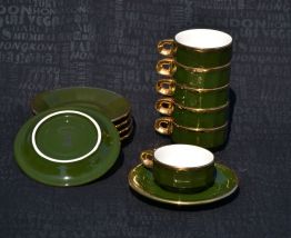 Tasses à café bistrot anciennes - vendues par 6