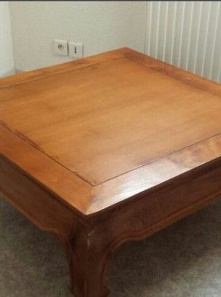 Table basse carrée opium teck massif
