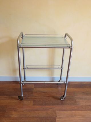 Desserte  chrome et verre années 60
