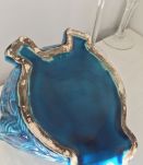 Pot couvercle en forme de chouette en céramique vernis bleue