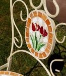 4 Chaises fer forgé et mosaique