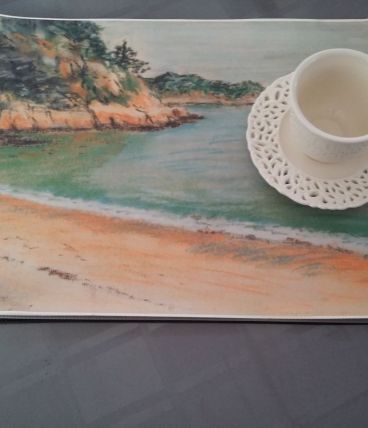 Lot de 4 sets de table d'après pastel paysage breton 
