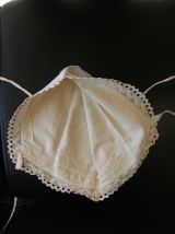 Lot 3 Bonnets enfant vintage en broderie dentelée