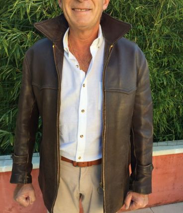 VESTE CUIR VINTAGE ANNEE 1950