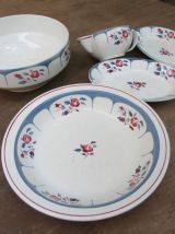 Saucière et 2 petits plats Sarreguemines/Digoin modèle Ninet