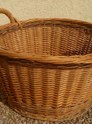 panier 2 anses , ancien en osier