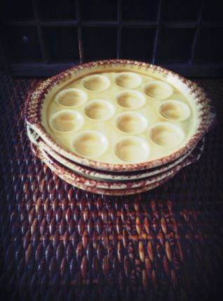 Gien - assiettes à escargots - vintage