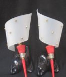 Paire APPLIQUES PLEXI Vtg POP Sconces 1950 Modern Mid Cent.