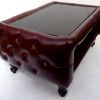 Table Basse Chesterfield Vintage aspect Cuir marron