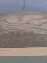 Gravure XVIIIe d'Antoine Louis Romanet "Le Sommeil"