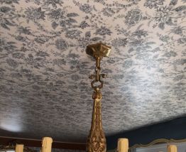 LUSTRE + 2 APPLIQUE BRONZE DORE