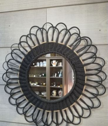 Miroir rotin vintage