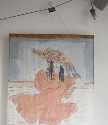 peinture sur soie cadre