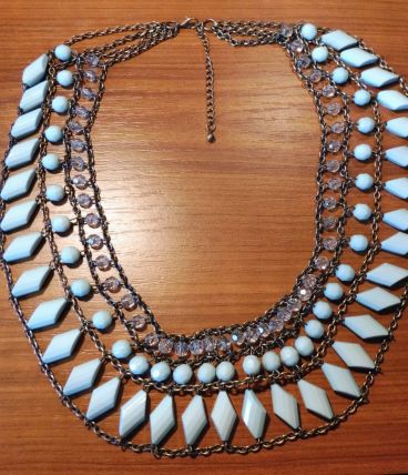 Collier retro turquoises triple rangs
