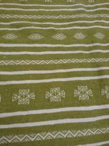 Tapis kilim vert et blanc fait main vert et blanc 