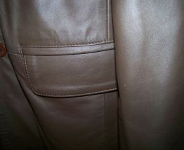 veste droite cuir marron XXL