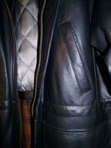 veste 3/4 cuir noir T58