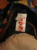 robe motif cubes vintage 70