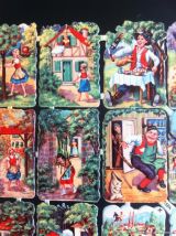 ANCIENNE PLANCHE DE 32 VIGNETTES GAUFREES DE"CHICORE MOKTA