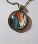 Pendentif Religieux Médaillon VIERGE A L'ENFANT 