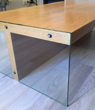 Table Basse Elegance Habitat / Chêne + Verre