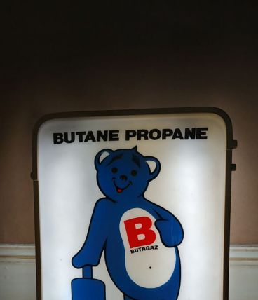 Enseigne publicitaire lumineuse vintage BUTAGAZ