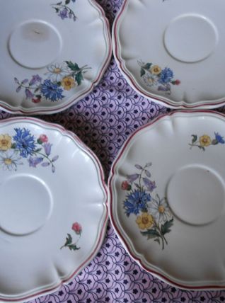 Lot de 4 assiettes à dessert faiencerie Digoin Sarreguemines