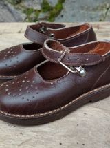 chaussures bébé cuir marron année 50